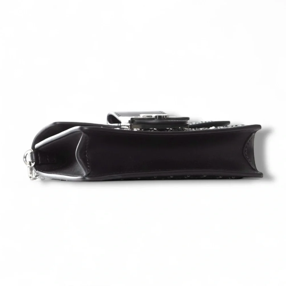 🆕🩷LOUIS VUITTON Dauphine Minaudière Black+Silver Beads Shoulder Clutch Mini Bag
